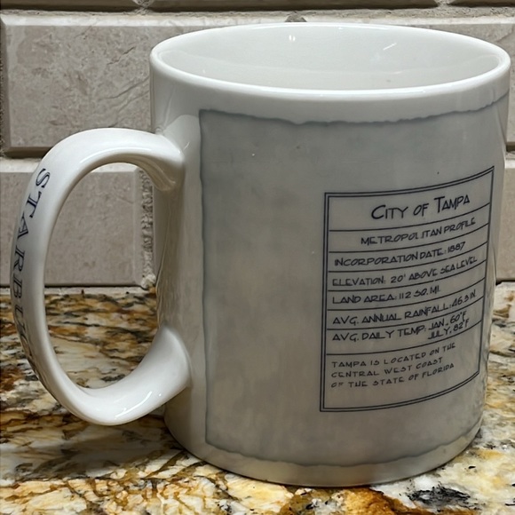 2007 Starbucks Coffee Company City of Tampa Mug 18 fl oz Architecture Series - Picture 6 of 14